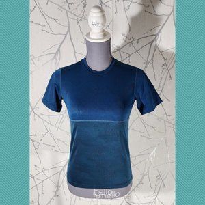 ZYIA Blue Camo Mesh Lace Panel Tee